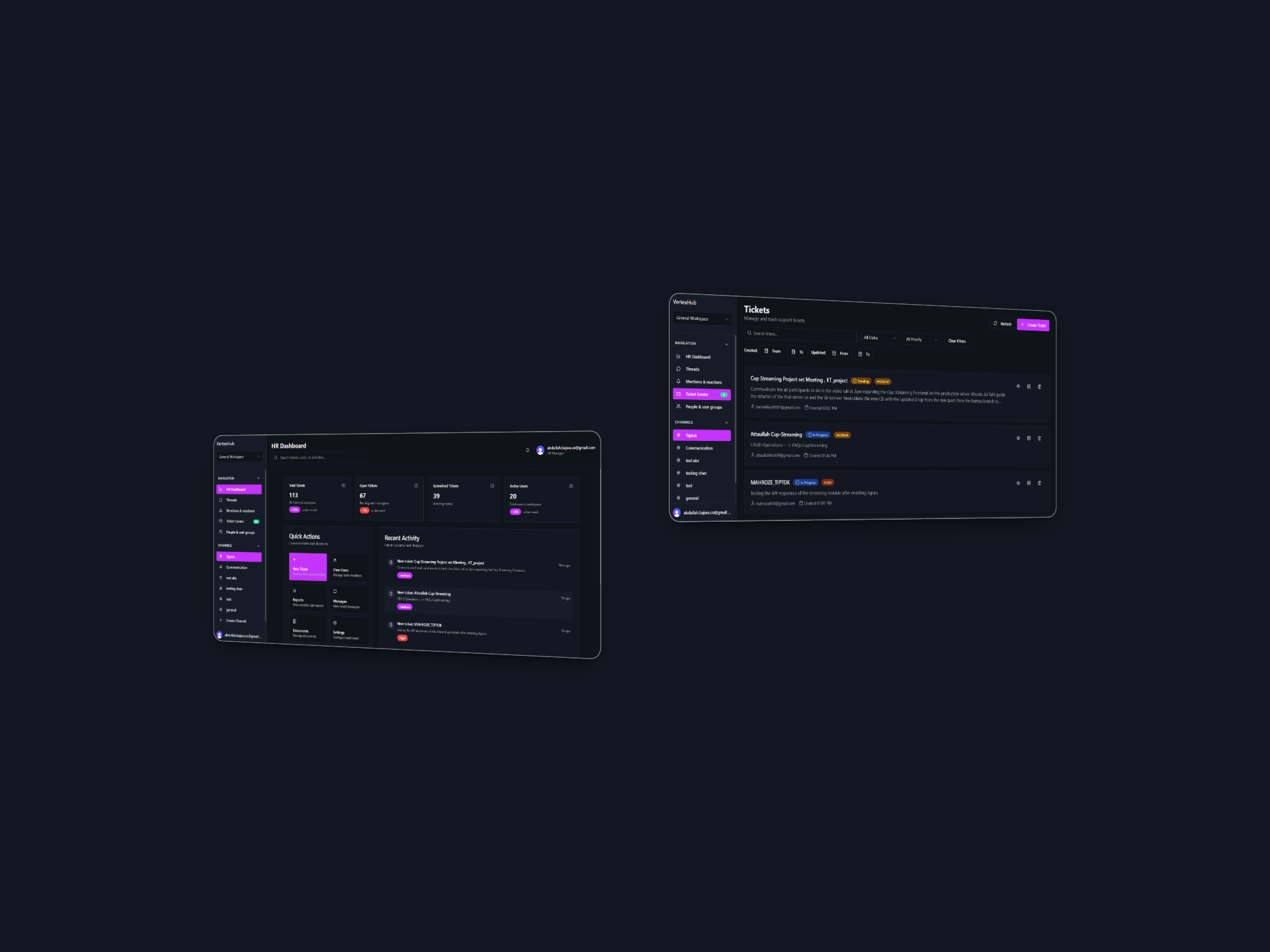 Abdullah VertexHub Enterprise Collaboration Platform Full Stack Development | Neural Nest Portfolio